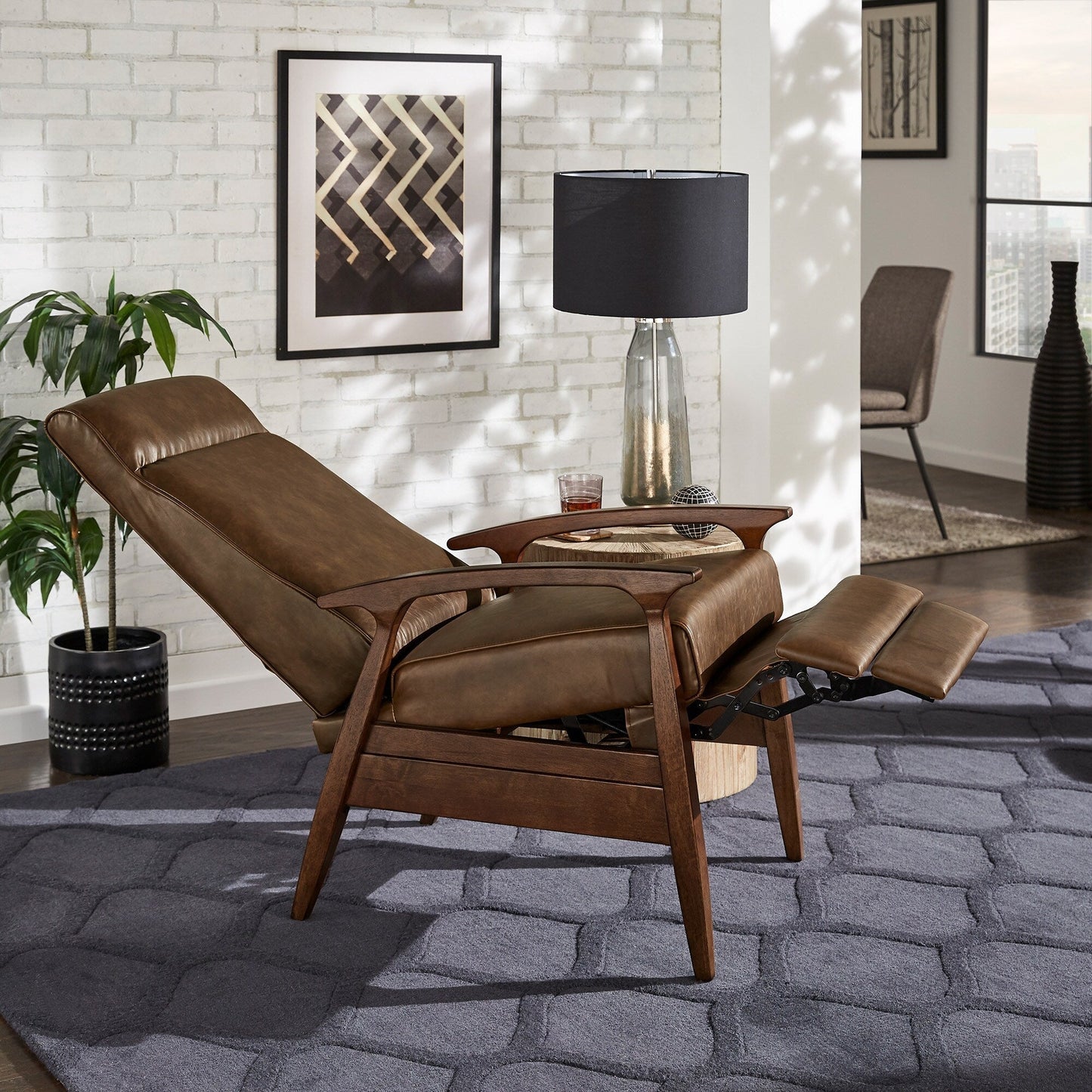 Fauteuil inclinable Notker de 65 cm de large, style milieu de siècle, par iNSPIRE Q Modern