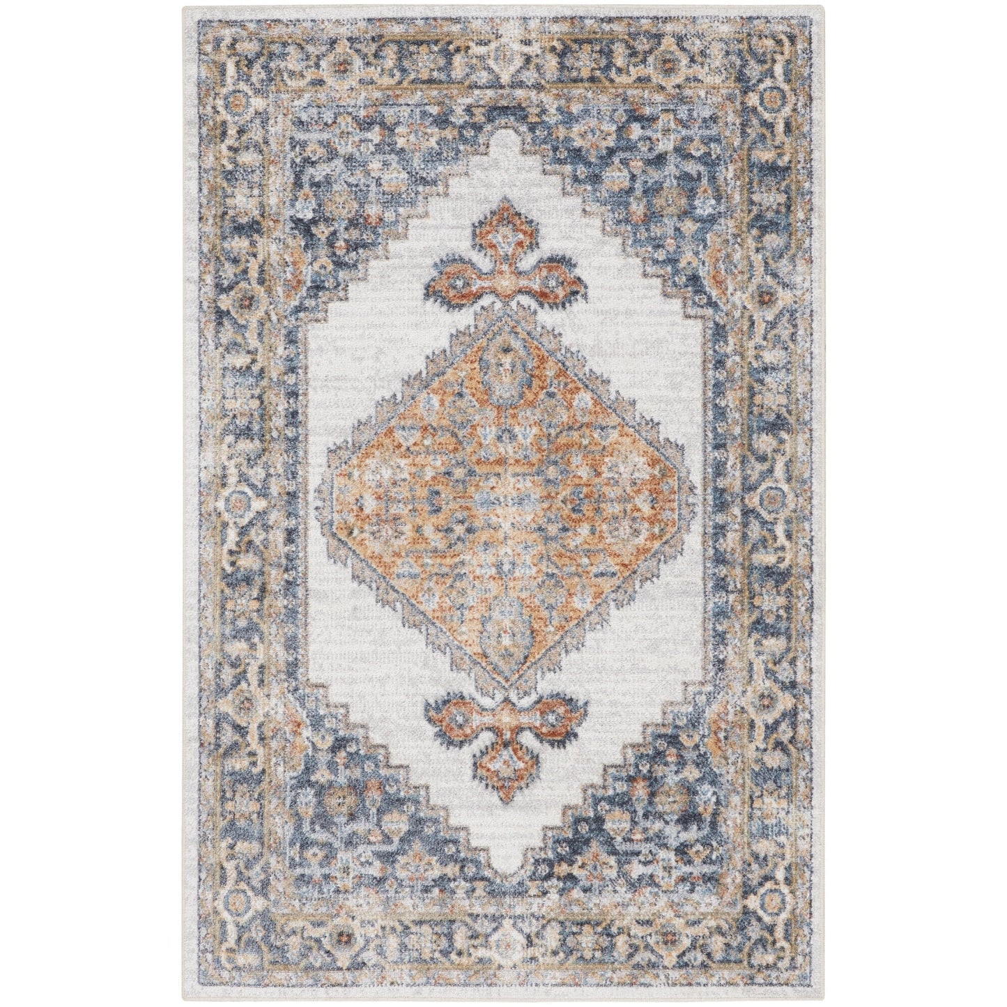 Nourison Abby Machine Washable Indoor only Persian Distressed Area Rug