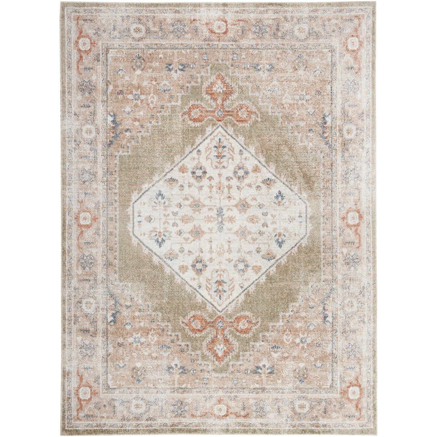 Nourison Abby Machine Washable Indoor only Persian Distressed Area Rug