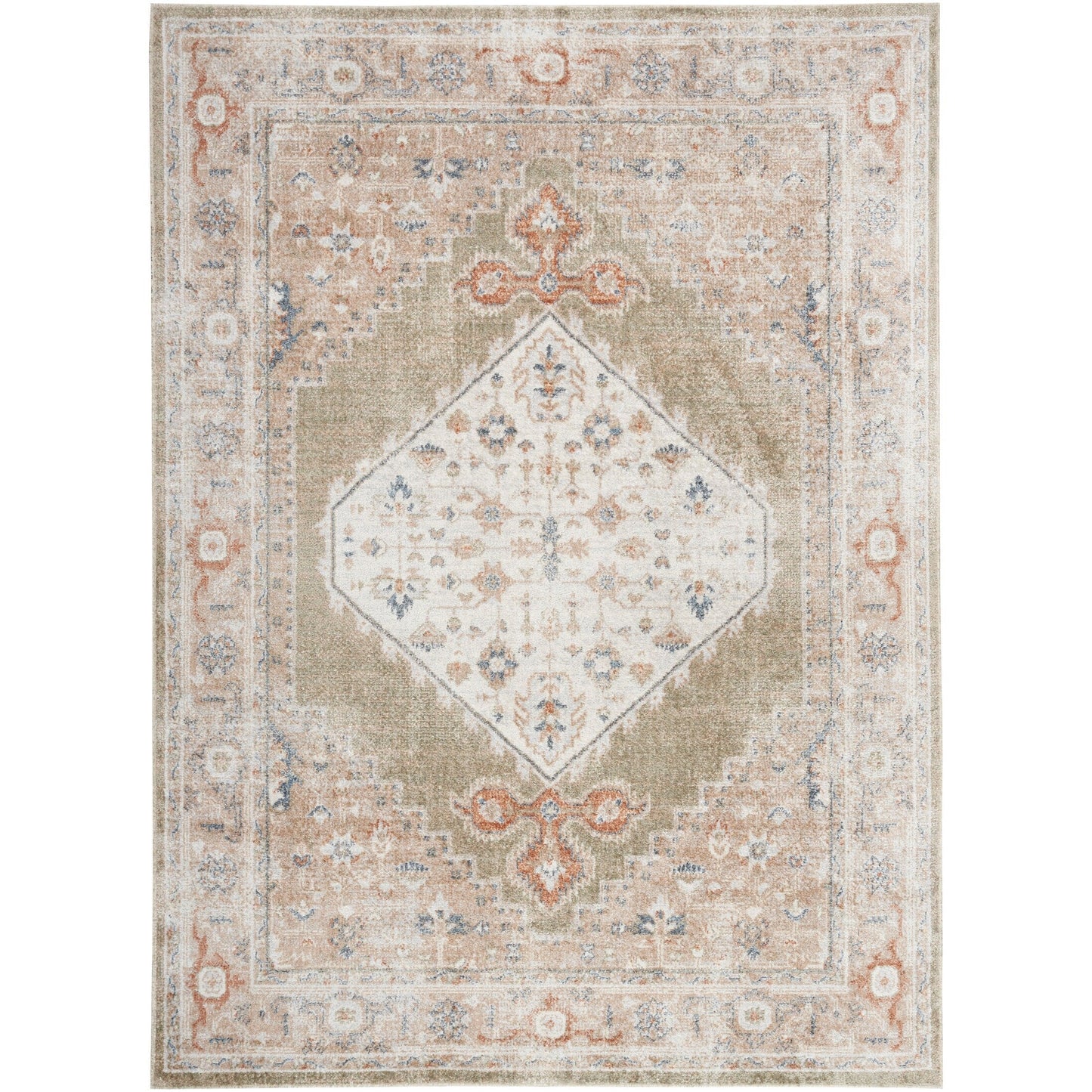 Nourison Abby Machine Washable Indoor only Persian Distressed Area Rug
