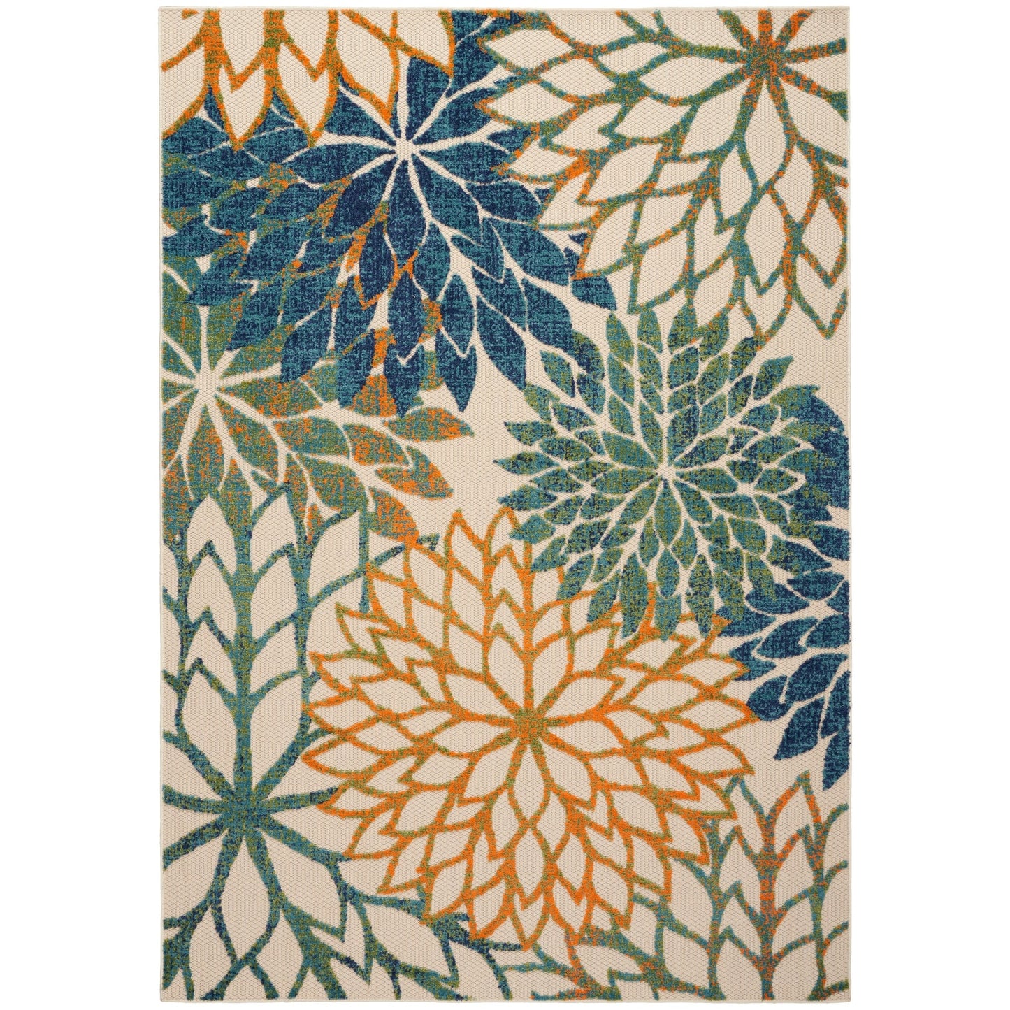 Nourison Alice Indoor/Outdoor Blue Floral Area Rug