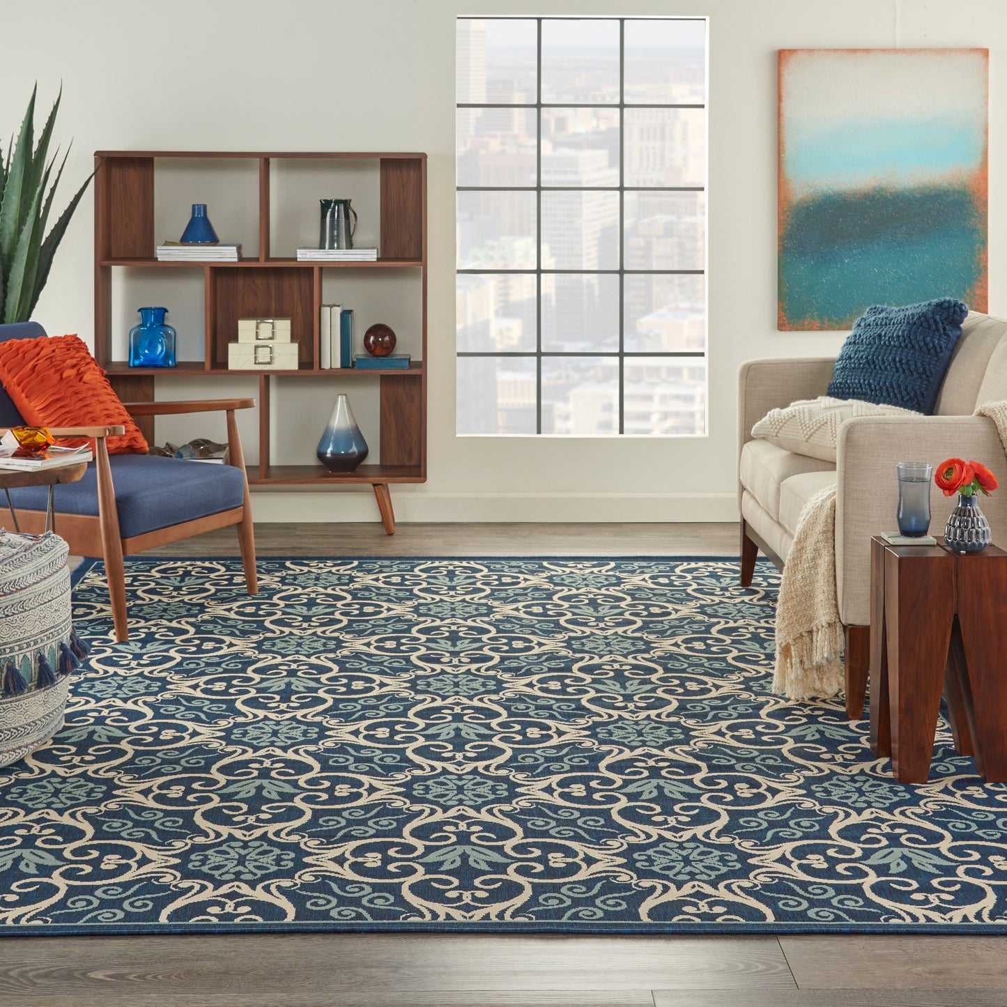 Nourison Caribbean Floral Geometric Indoor/Outdoor Area Rug