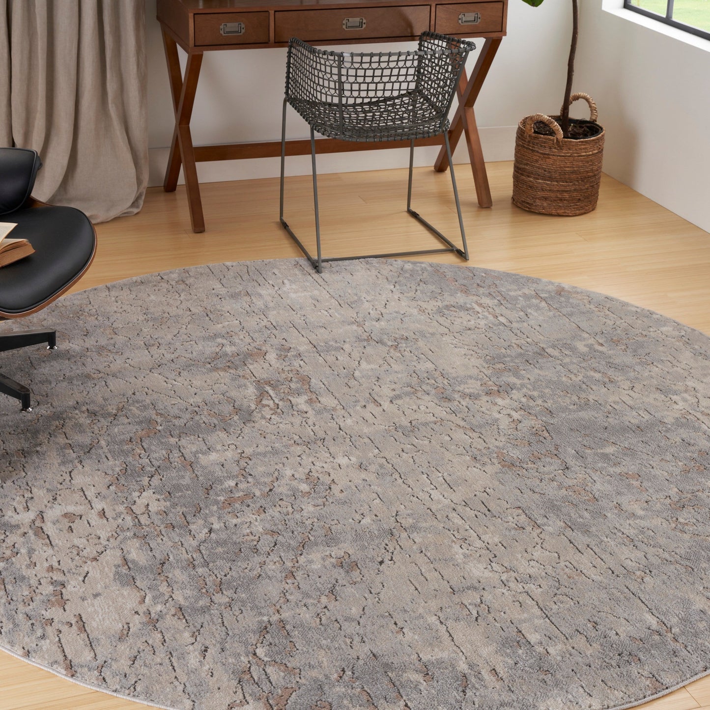 Nourison Concerto Distressed Abstract Beige Grey Area Rug