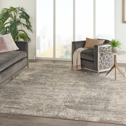 Nourison Concerto Distressed Abstract Beige Grey Area Rug