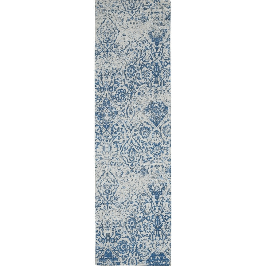 Nourison Damask Distressed Contemporary Area Rug
