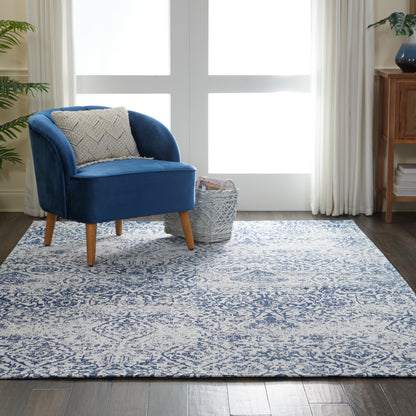 Nourison Damask Distressed Contemporary Area Rug