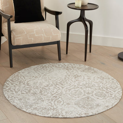 Nourison Damask Distressed Contemporary Area Rug