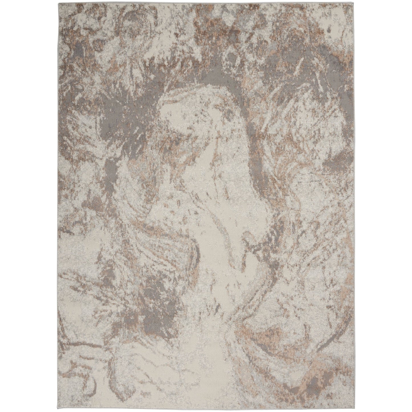 Nourison Elation Modern Abstract Ivory Grey Area Rug