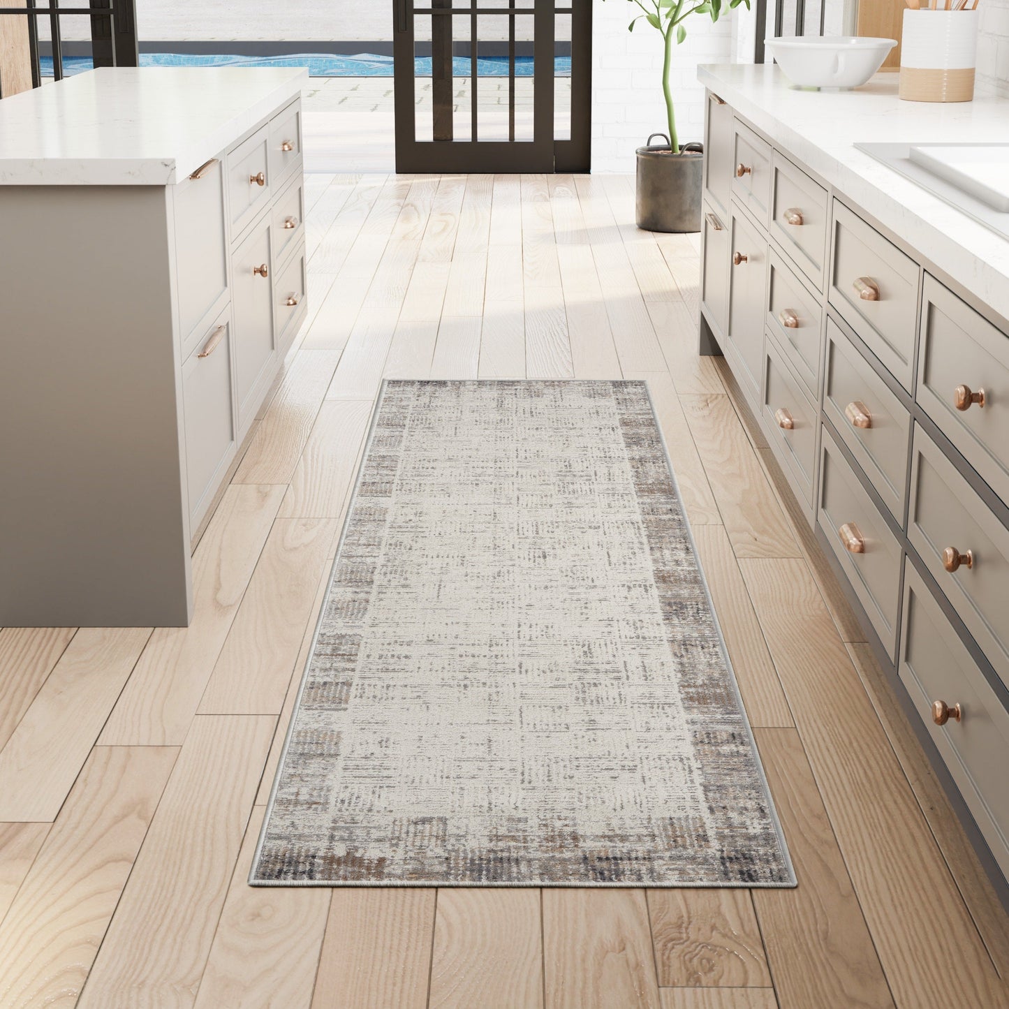 Nourison Emily Indoor only Ivory Grey Abstract Area Rug
