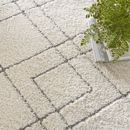 Tapis de sol abstrait géométrique à poils ultra-doux et luxueux de Nourison