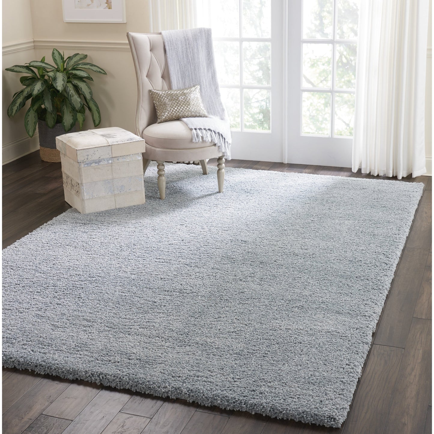 Nourison Malibu Shag Modern Plush Solid Area Rug
