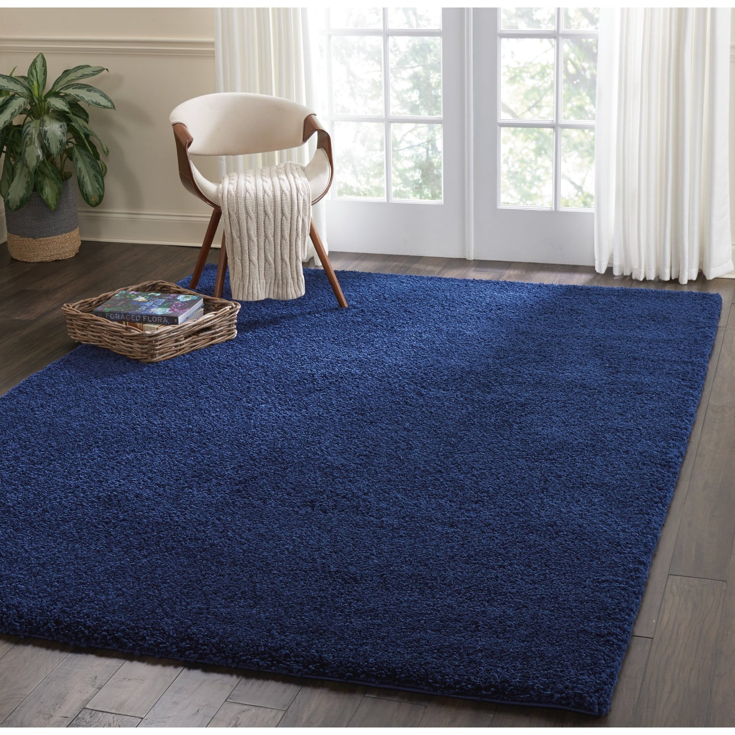 Nourison Malibu Shag Modern Plush Solid Area Rug