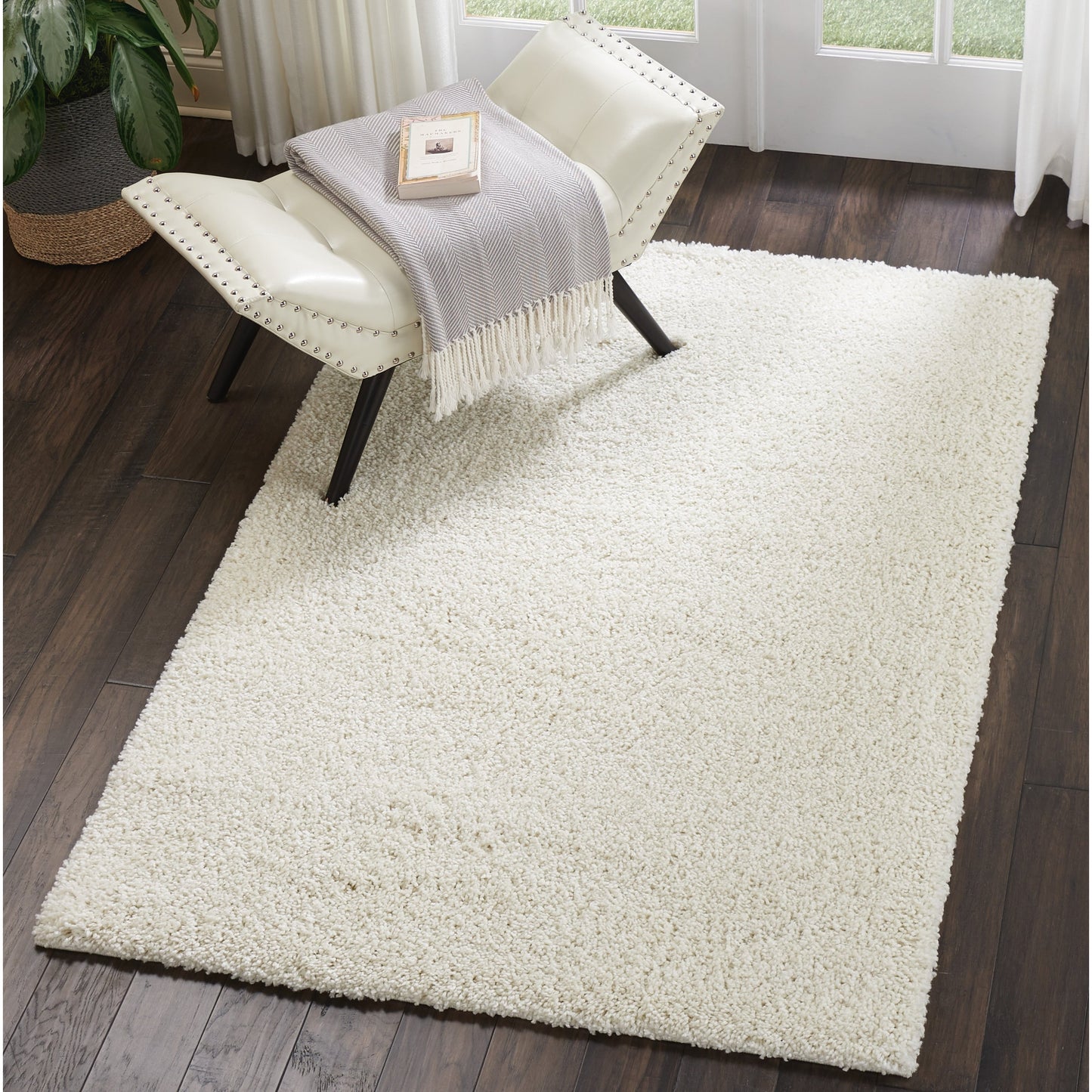 Nourison Malibu Shag Modern Plush Solid Area Rug