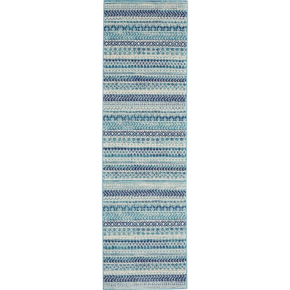 Nourison Passion Indigo Blue Coastal Geometric Area Rug