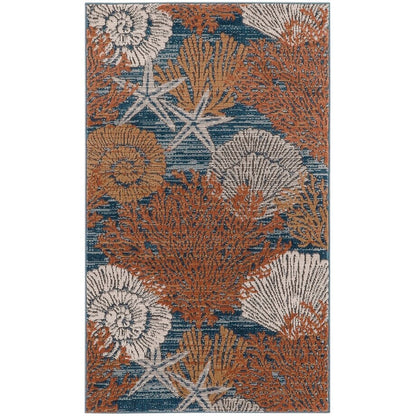Nourison Pompeii Coastal Beach Shells and Coral Area Rug