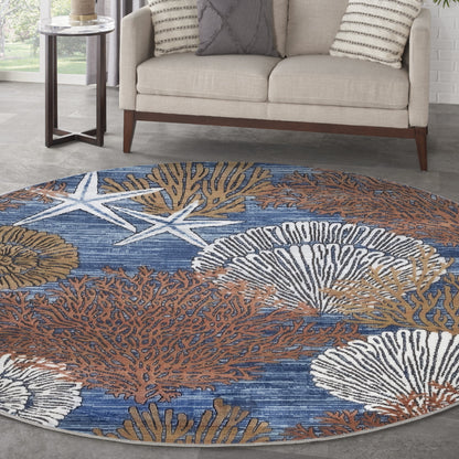 Nourison Pompeii Coastal Beach Shells and Coral Area Rug