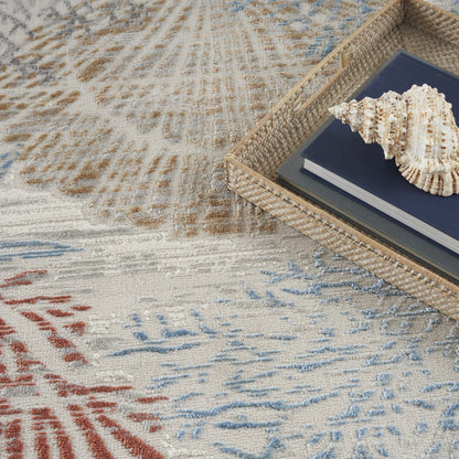 Nourison Pompeii Coastal Beach Shells and Coral Area Rug