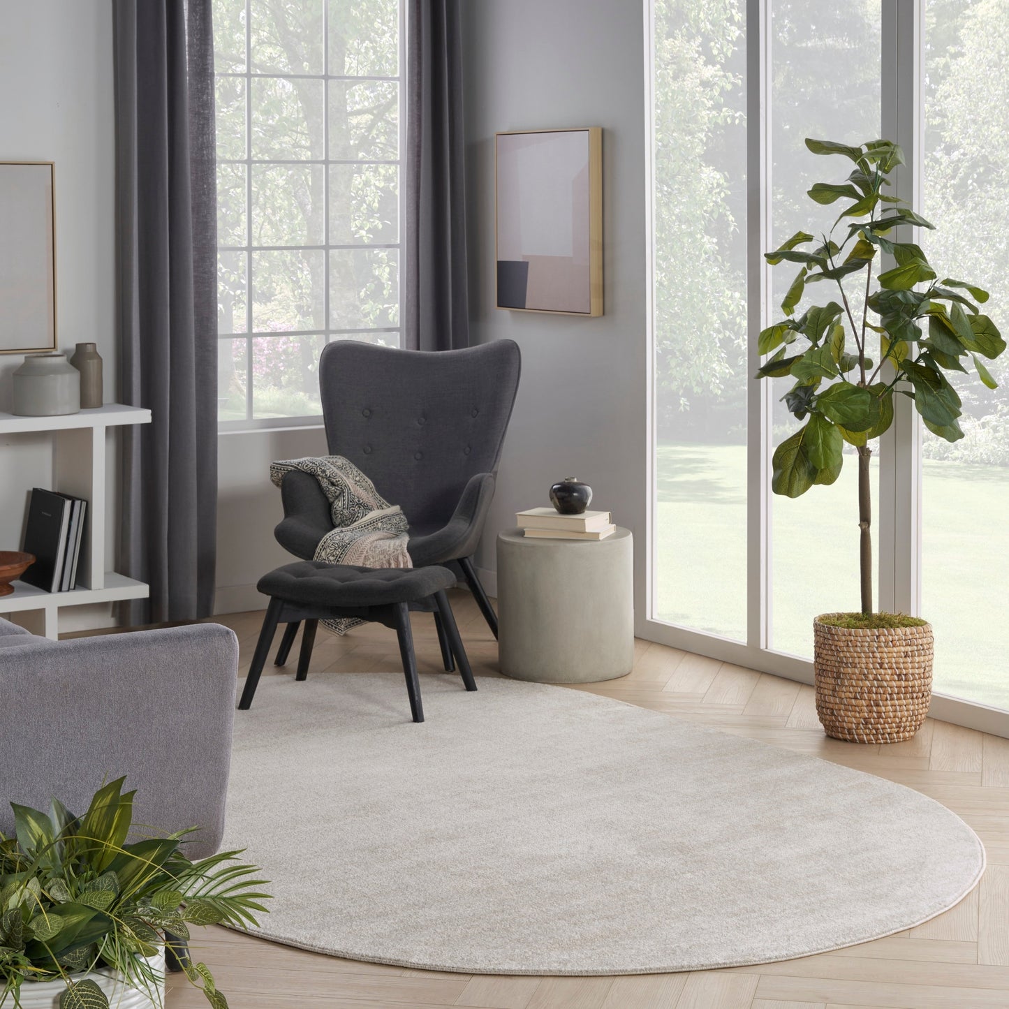 Nourison Modern Solid Indoor/Outdoor Area Rug