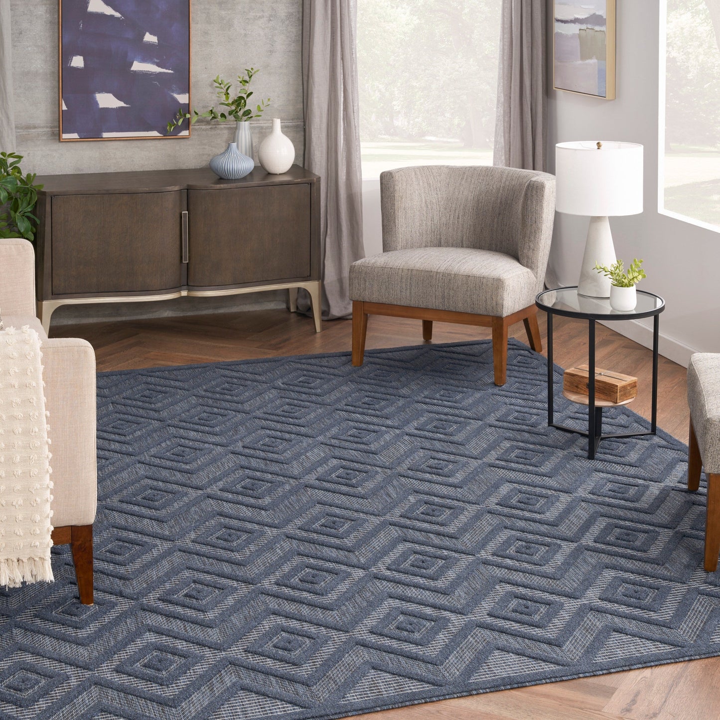 Nourison Versatile Indoor/Outdoor Geometric Flatweave Area Rug