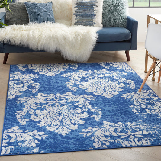 Nourison Whimsicle French Country Botanical Ivory Navy Area Rug