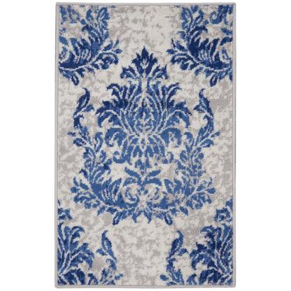 Nourison Whimsicle French Country Botanical Ivory Navy Area Rug