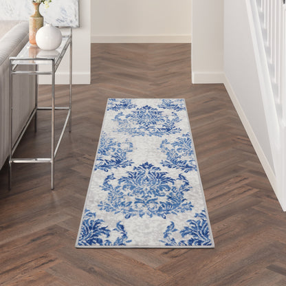 Nourison Whimsicle French Country Botanical Ivory Navy Area Rug