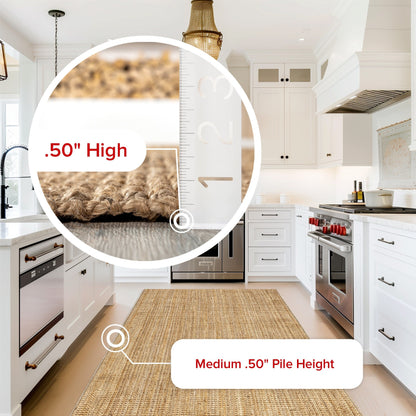 Nuloom Ashli Solid Farmhouse Jute Area Rug