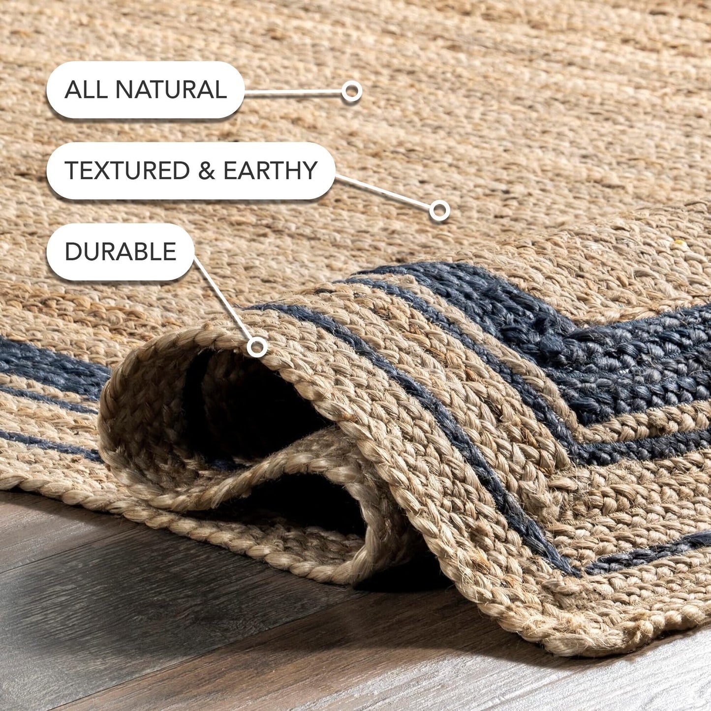 Nuloom Rikki Coastal Braided Jute Area Rug