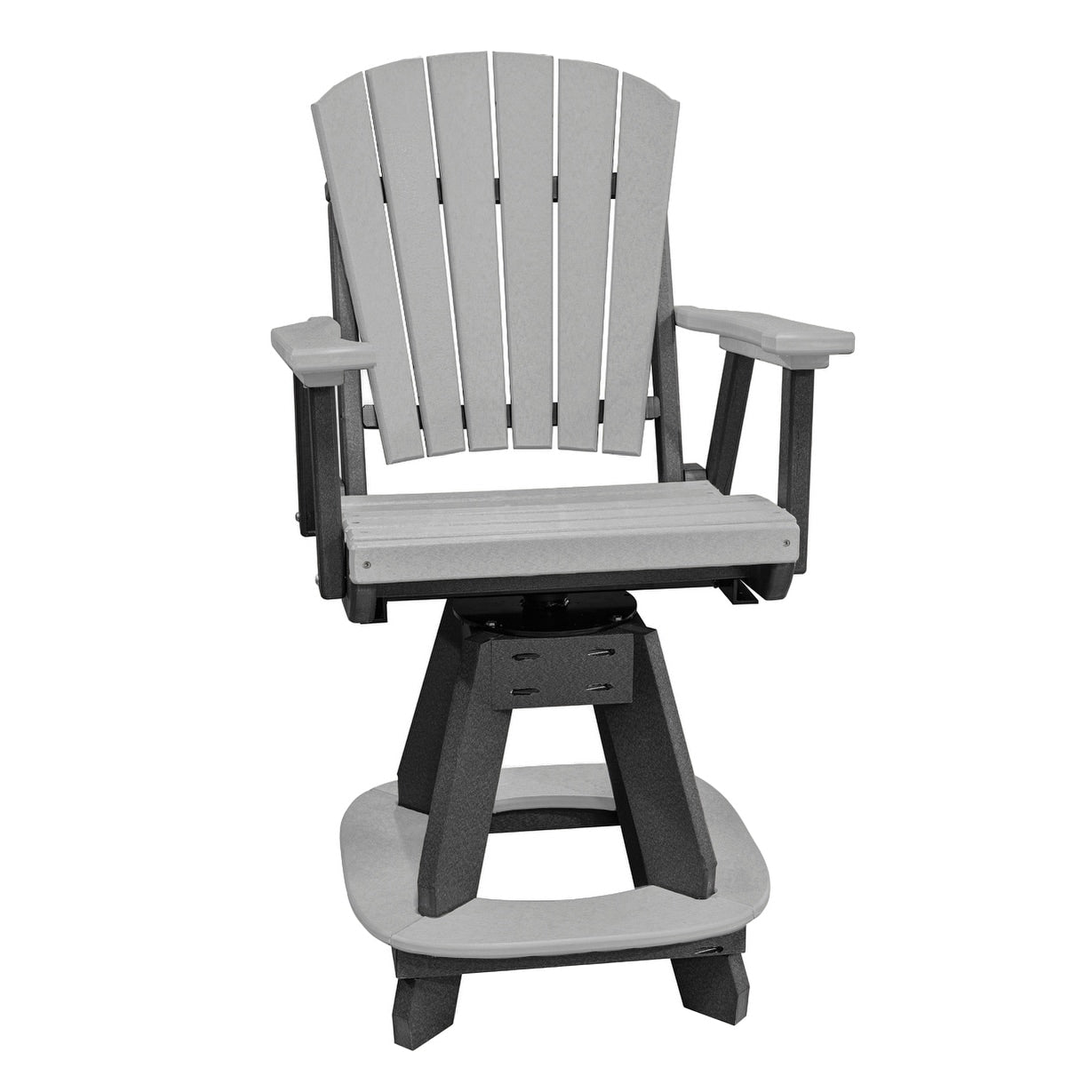 Ensemble de salle à manger OS Home and Office, 5 pièces, hauteur bar, carré, gris clair sur base noire.