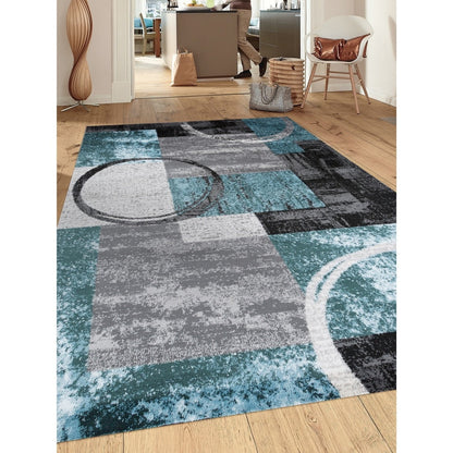 World Rug Gallery Abstract Polypropylene Machine-Made Circle Area Rug
