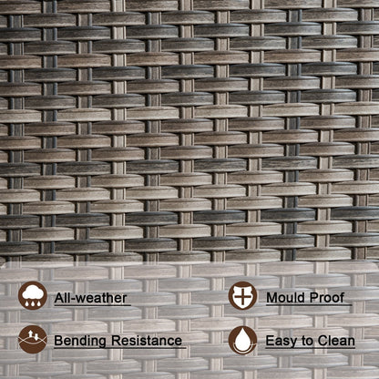 OVIOS Ensemble de meubles de jardin en osier pour extérieur, 5 pièces, avec dossier haut.