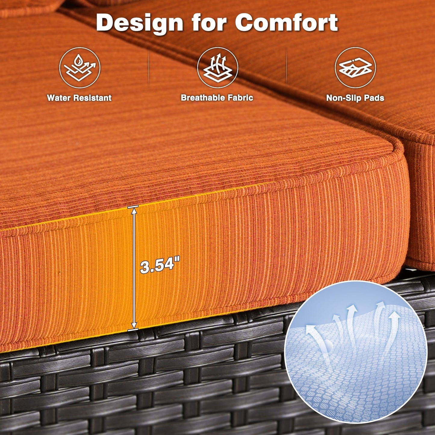 OVIOS Ensemble de meubles de jardin en osier 8 pièces avec chaise pivotante