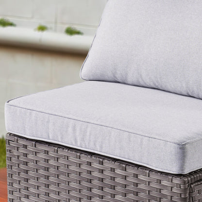 OVIOS Ensemble de salon en osier avec assises profondes, 11 pièces, chaises pivotantes, foyer.