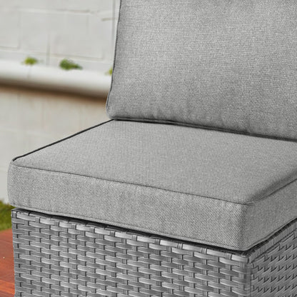 OVIOS Ensemble de salon en osier avec assises profondes, 11 pièces, chaises pivotantes, foyer.