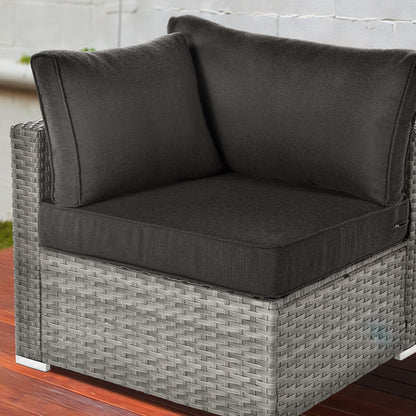 OVIOS Ensemble de salon en osier avec assises profondes, 11 pièces, chaises pivotantes, foyer.