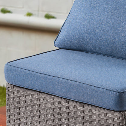 OVIOS Ensemble de salon en osier avec assises profondes, 11 pièces, chaises pivotantes, foyer.