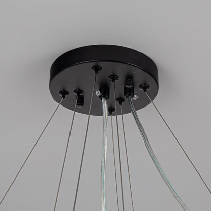 OYIPRO Lustre moderne rond en cristal à 6/8/12 lumières, suspension en forme de tambour pour îlot de cuisine