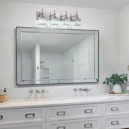 Ora Lustre de salle de bain moderne à cristaux, à intensité variable, pour miroir, éclairage de vanité glamour