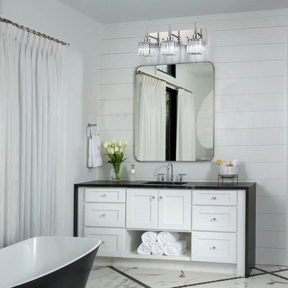 Ora Lustre de salle de bain moderne à cristaux, à intensité variable, pour miroir, éclairage de vanité glamour