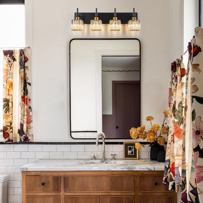 Ora Lustre de salle de bain moderne à cristaux, à intensité variable, pour miroir, éclairage de vanité glamour