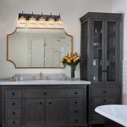 Ora Lustre de salle de bain moderne à cristaux, à intensité variable, pour miroir, éclairage de vanité glamour