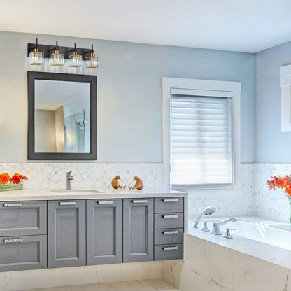 Ora Lustre de salle de bain moderne à cristaux, à intensité variable, pour miroir, éclairage de vanité glamour