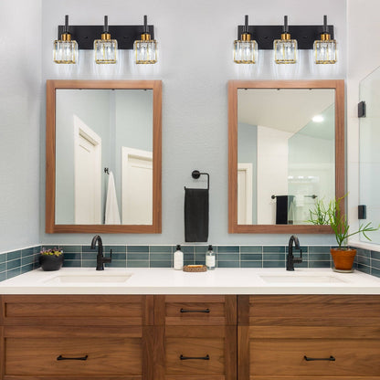 Ora Lustre de salle de bain moderne à cristaux, à intensité variable, pour miroir, éclairage de vanité glamour