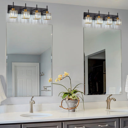 Ora Lustre de salle de bain moderne à cristaux, à intensité variable, pour miroir, éclairage de vanité glamour