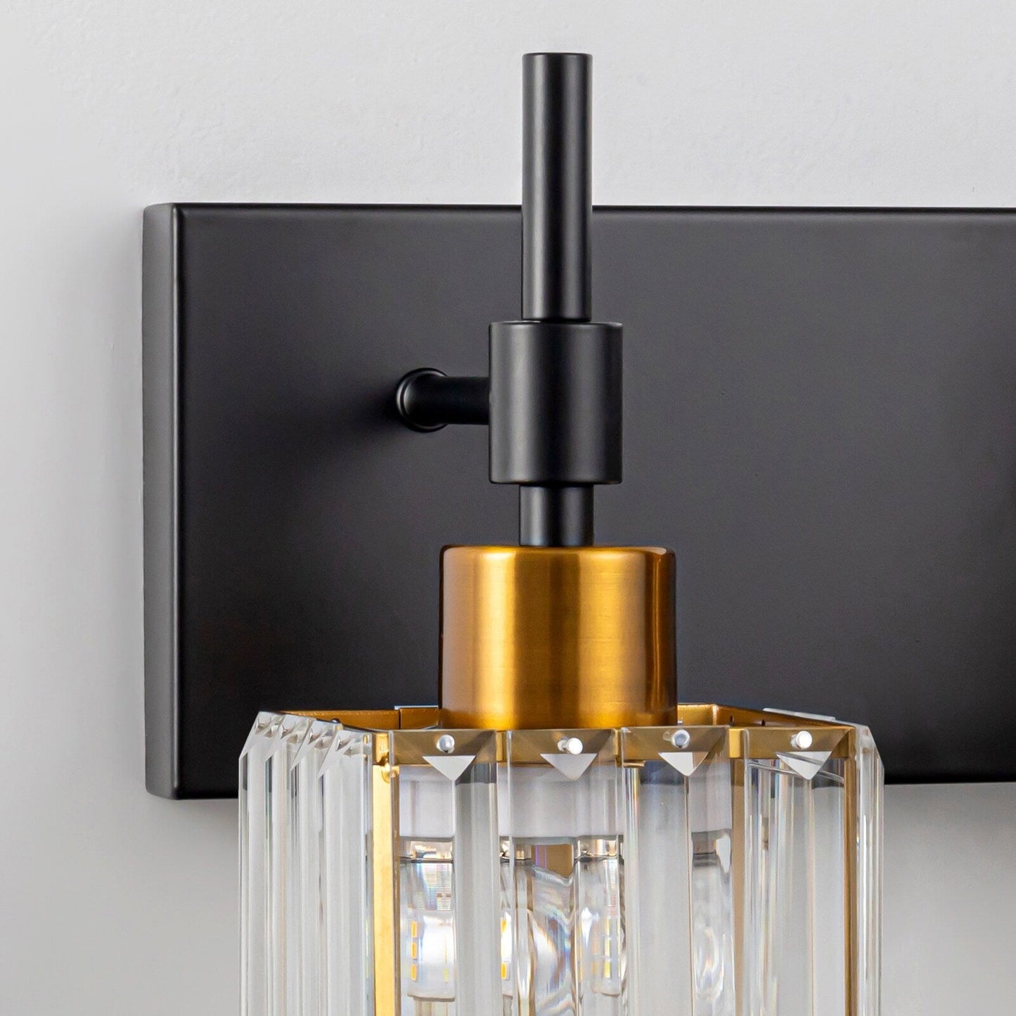 Ora Lustre de salle de bain moderne à cristaux, à intensité variable, pour miroir, éclairage de vanité glamour