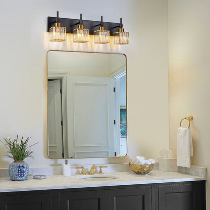 Ora Lustre de salle de bain moderne à cristaux, à intensité variable, pour miroir, éclairage de vanité glamour