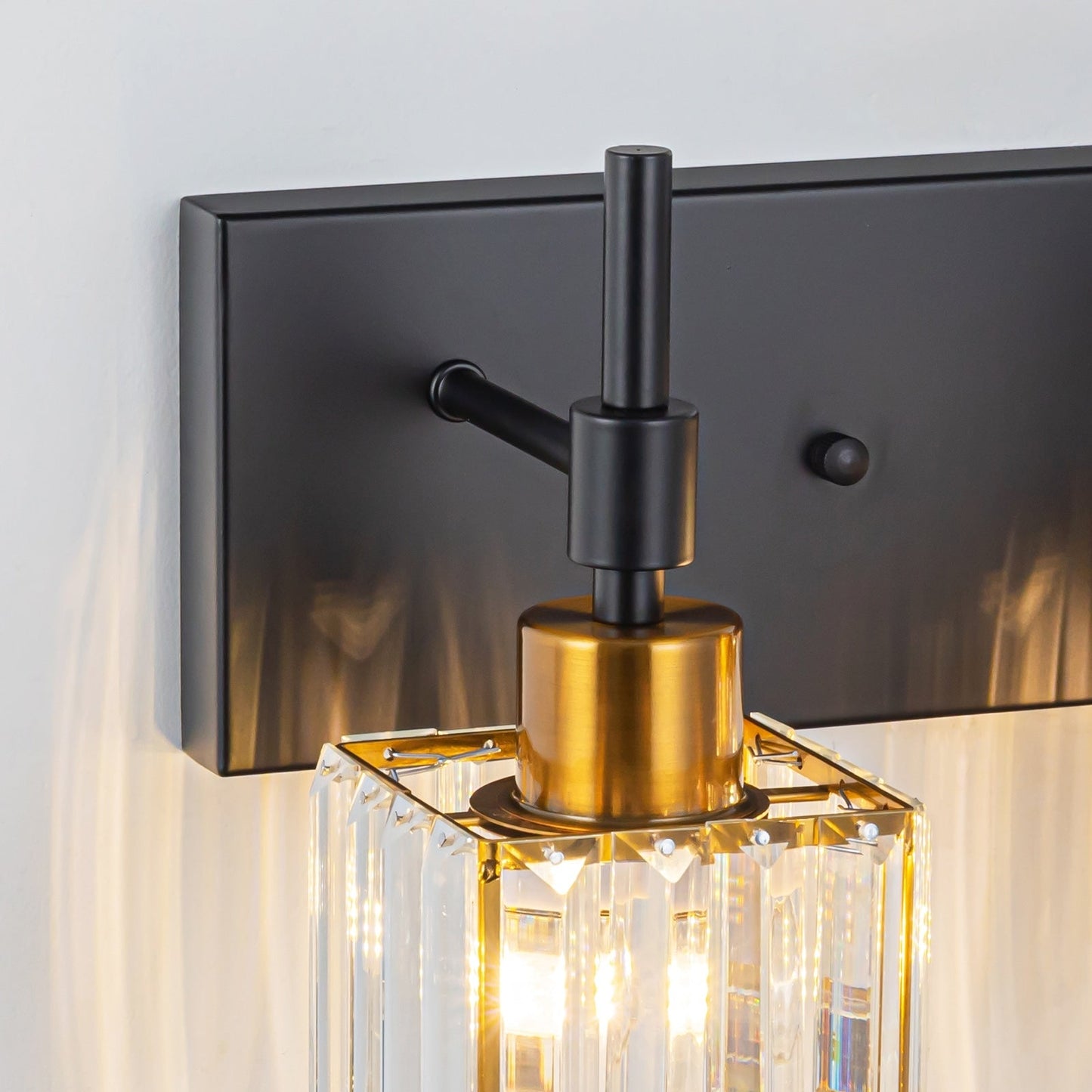 Ora Lustre de salle de bain moderne à cristaux, à intensité variable, pour miroir, éclairage de vanité glamour