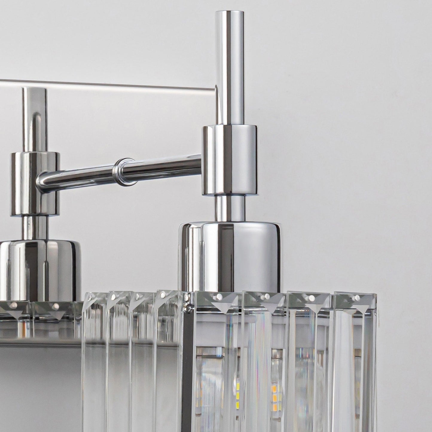 Ora Lustre de salle de bain moderne à cristaux, à intensité variable, pour miroir, éclairage de vanité glamour