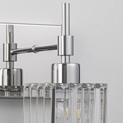 Ora Lustre de salle de bain moderne à cristaux, à intensité variable, pour miroir, éclairage de vanité glamour