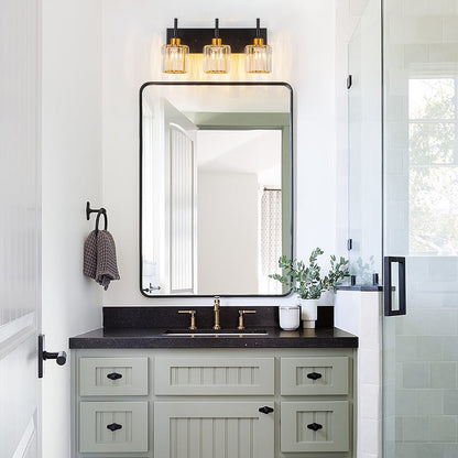 Appliques murales de salle de bain à cristaux, modernes, à intensité variable, avec abat-jours en cristal.